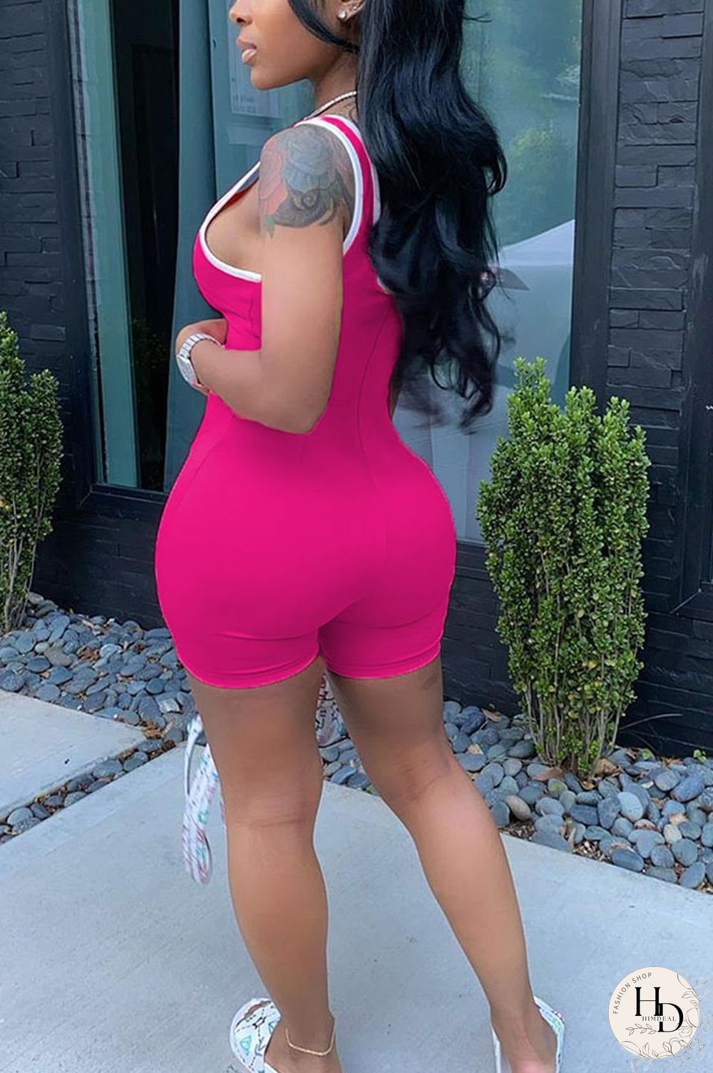 Red Fashion Casual Solid Sleeveless Square Jumpsuits