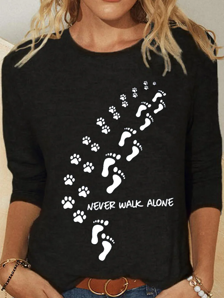 Never Walk Alone Dog Lover Long Sleeve T-Shirt