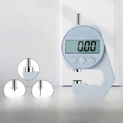Electronic digital display thickness gauge high precision thickness gauge measuring wall thickness micrometer caliper measuring paper leather instrument flat head