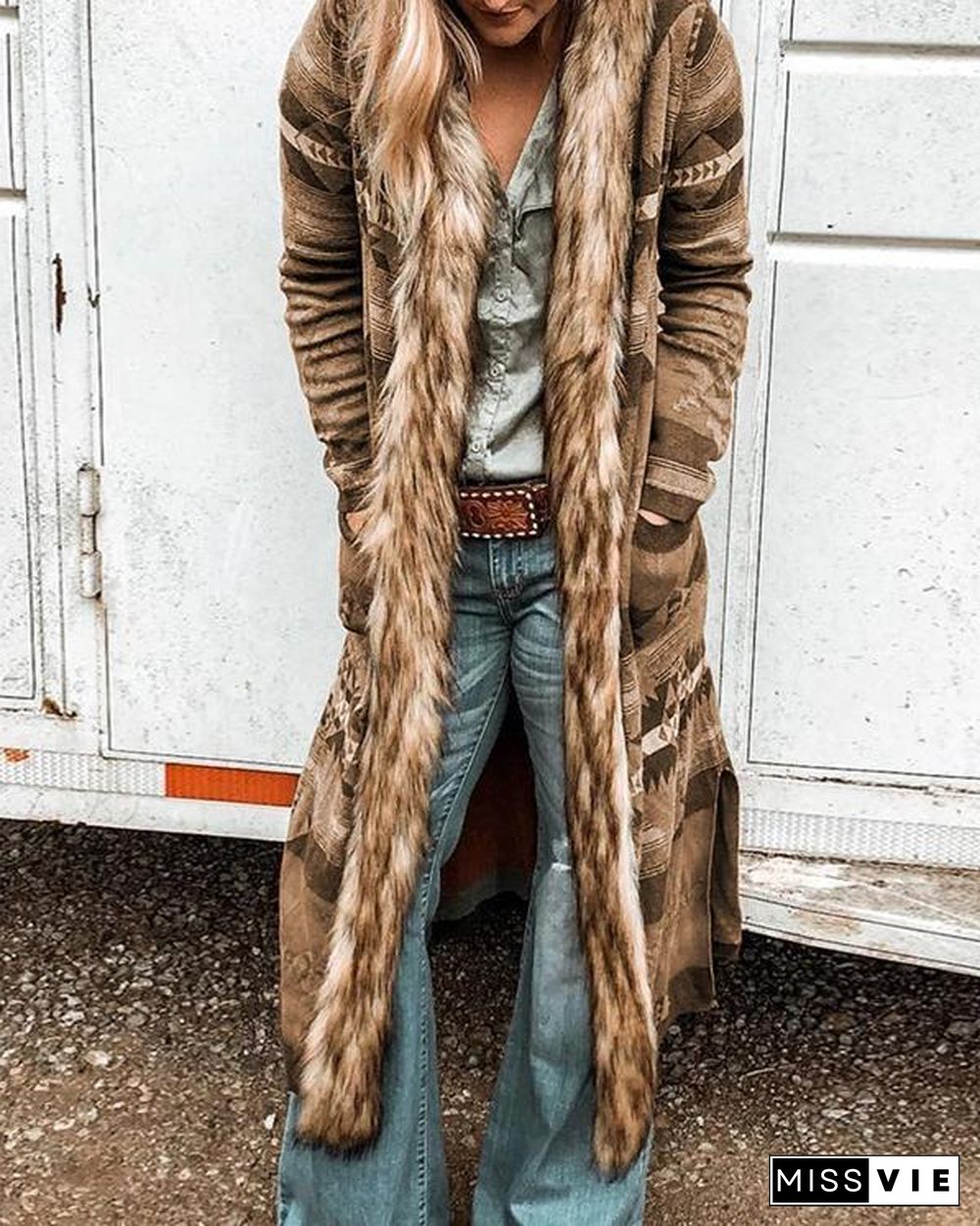 Long Sleeve Vintage plus size Outerwear