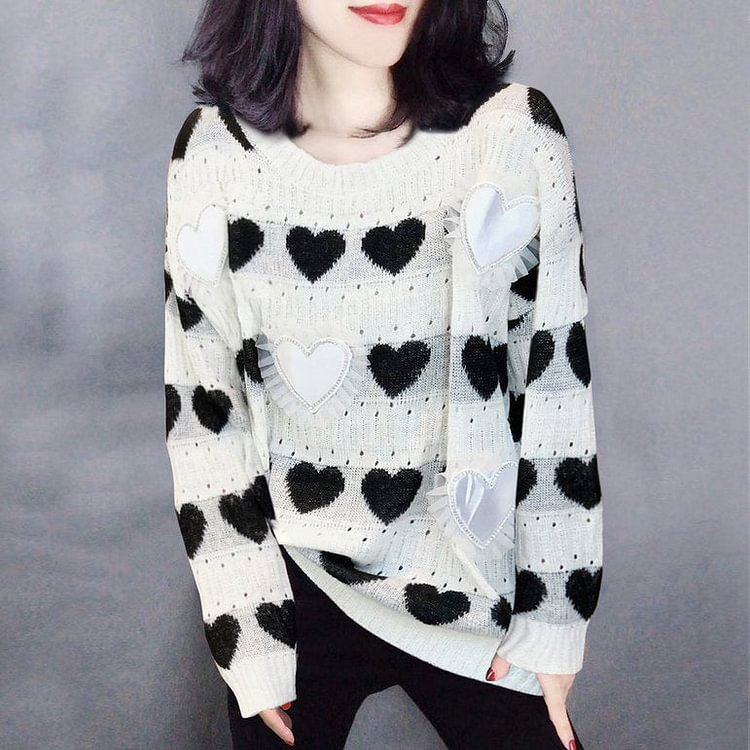 White Shift Sweet Cotton-Blend Sweater