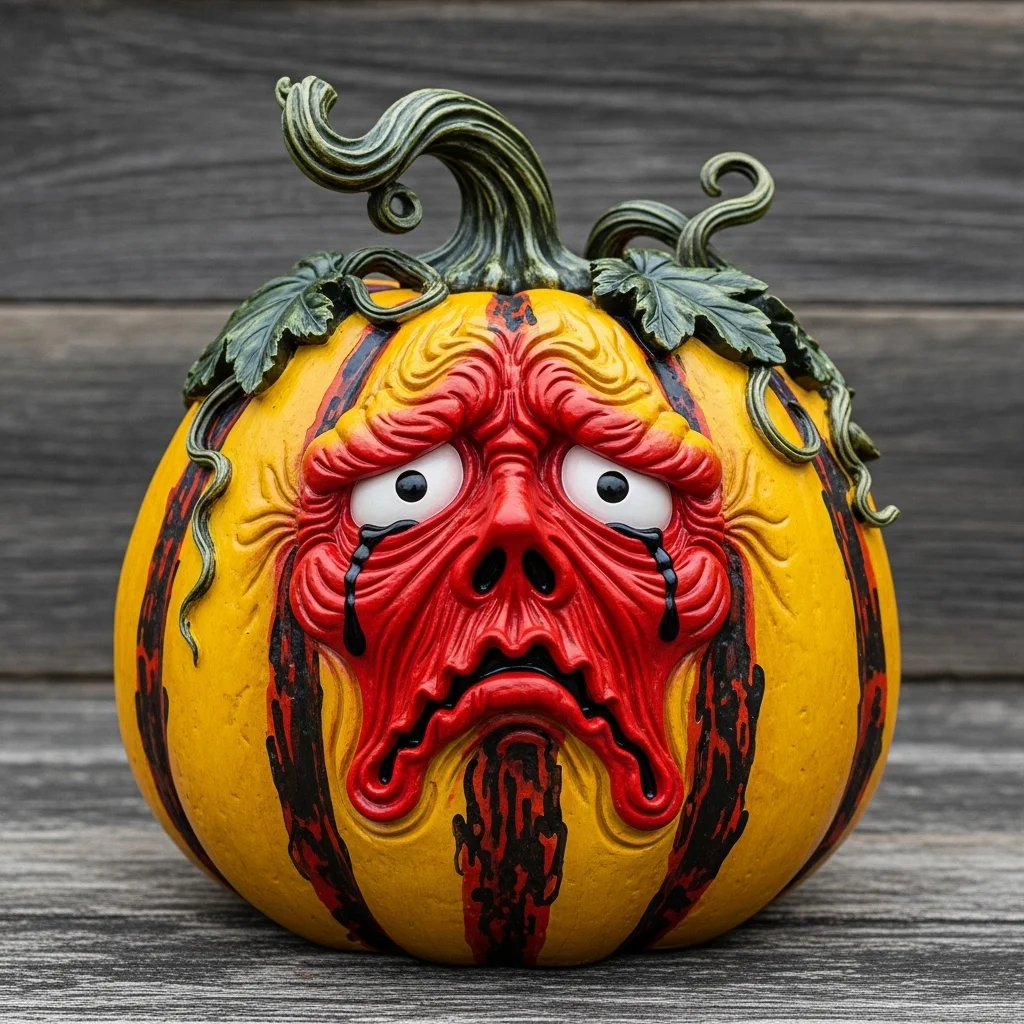 Funny Pumpkin Face Halloween Decor