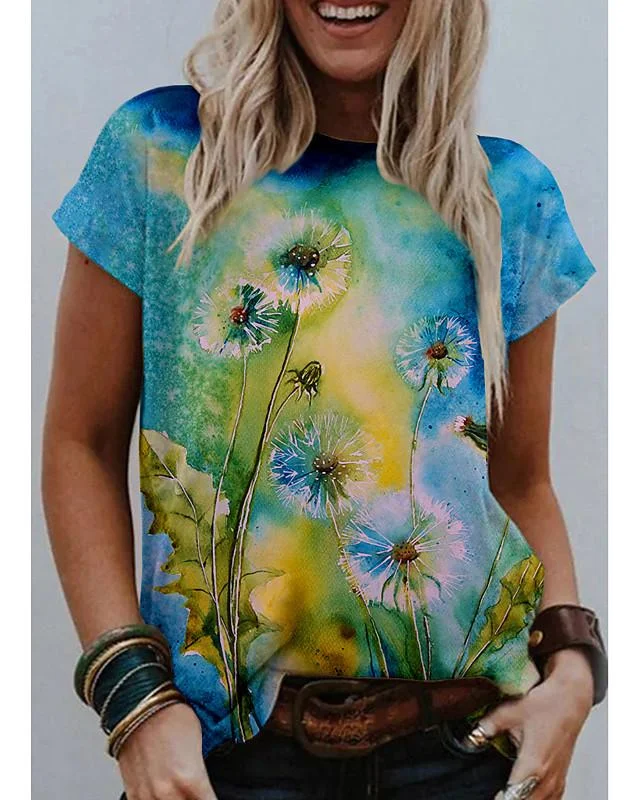 Women Half Sleeve V-neck Solid Color Dress