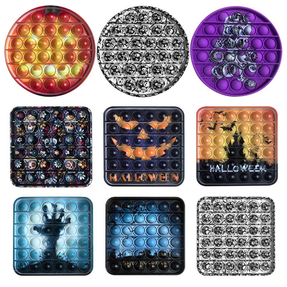 

Halloween Print Silicone Push Bubble Fingertip Toys Stress Reliever Craft, 501 Original
