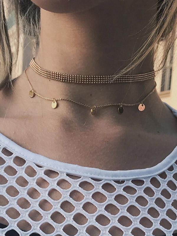 Chic Multilayer Round Metal Necklace