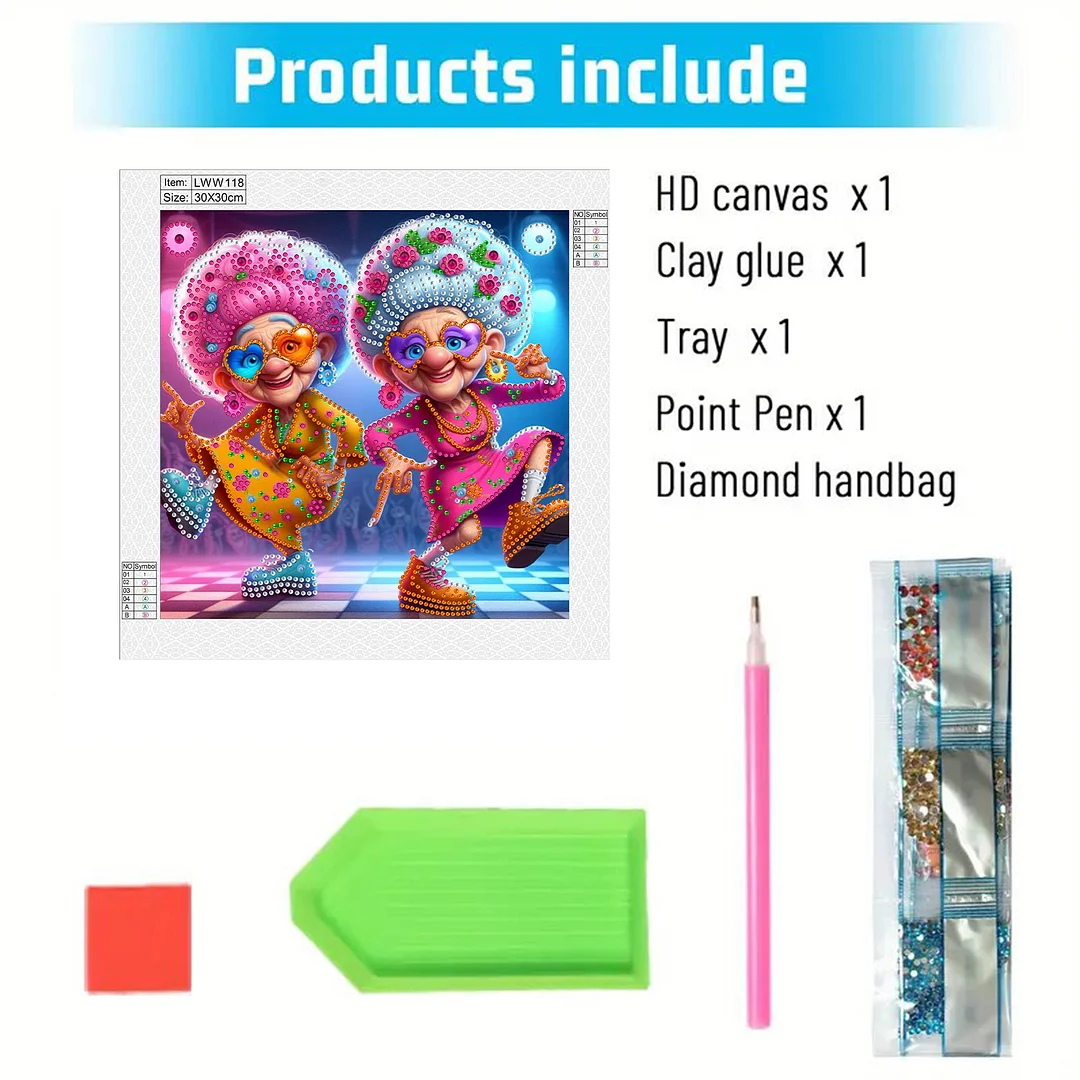 Grandma - Diamond Painting - Partial Special Shaped Drill(Canvas|30*30cm)