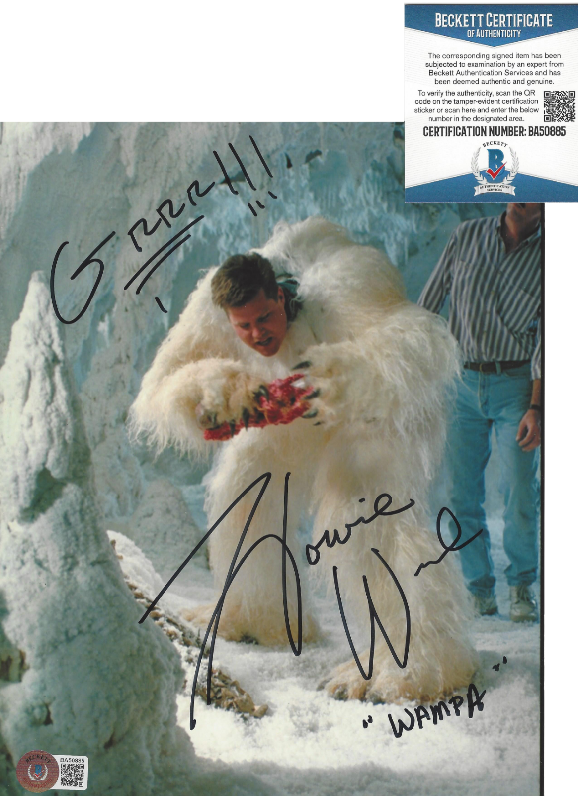 HOWIE WEED SIGNED STAR WARS: IV WAMPA SET 8x10 MOVIE Photo Poster painting BECKETT COA BAS