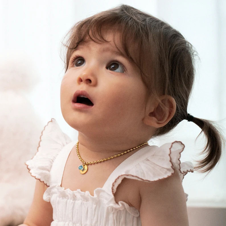 Baby Girl Birthstone Necklace