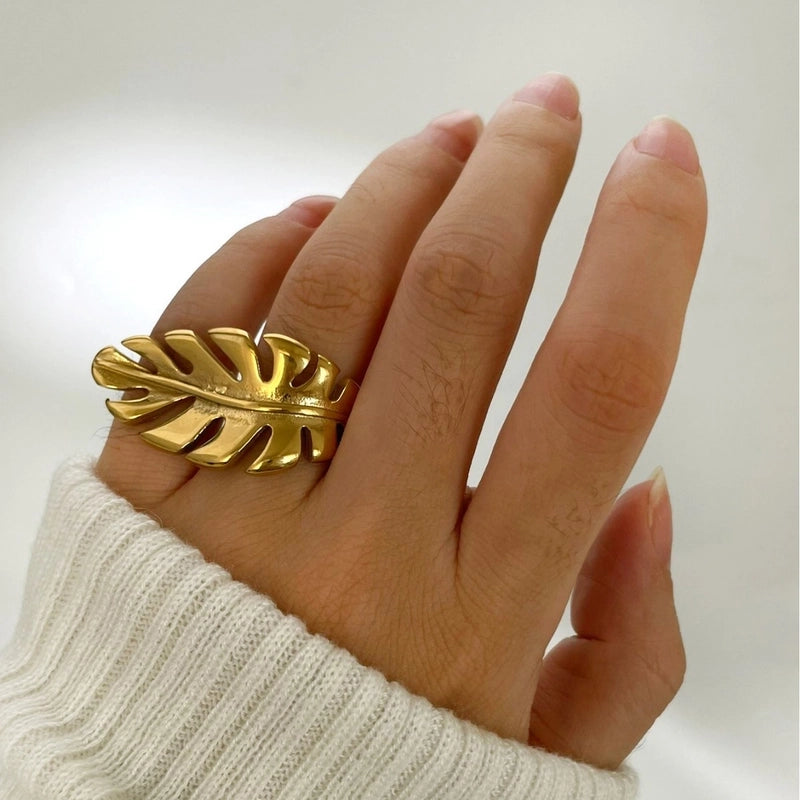 Minimalist Flower 316L Stainless Steel  Plating Stainless Steel Rings