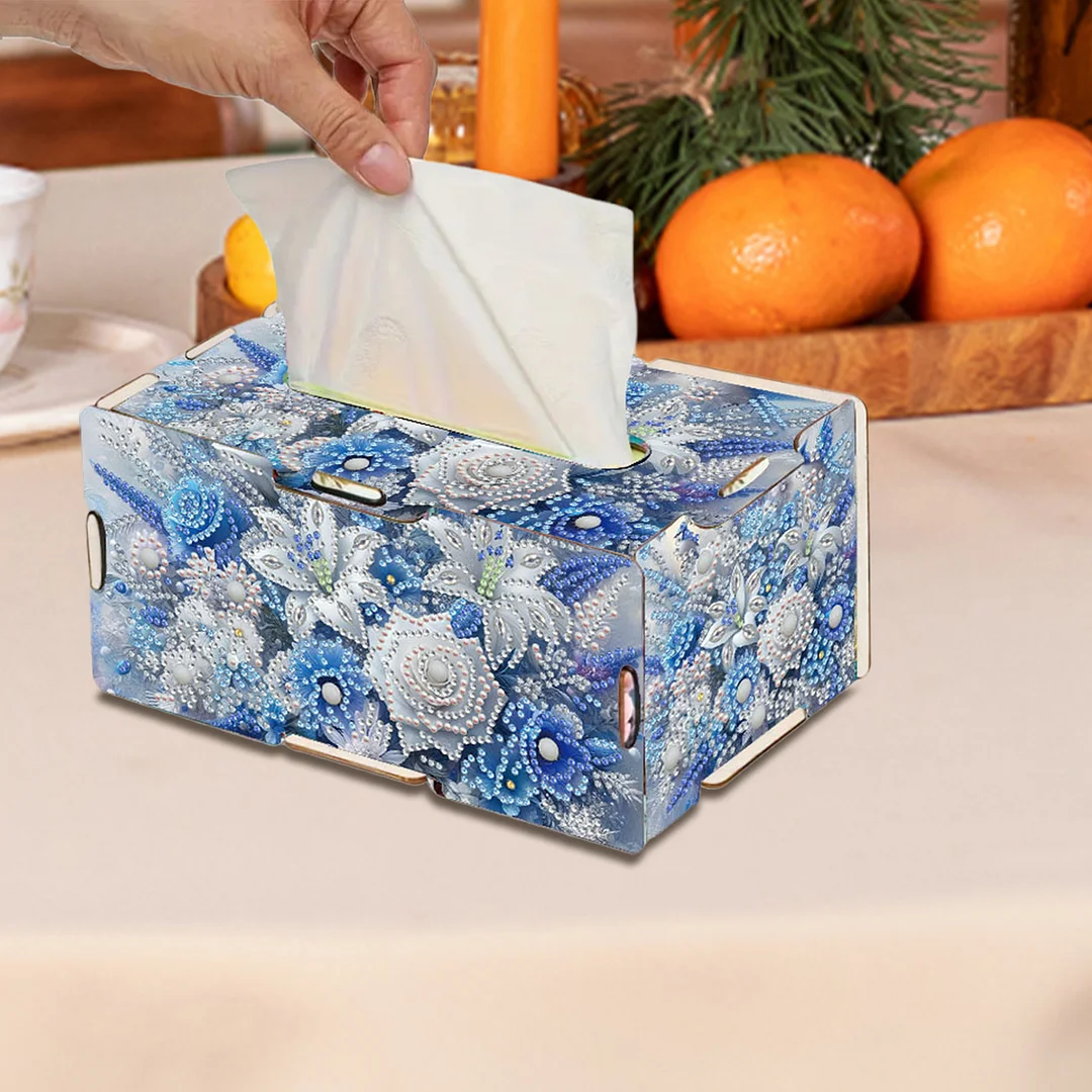 Flower DIY Diamond Art Paper Towel Holder for Home and Office Decoration