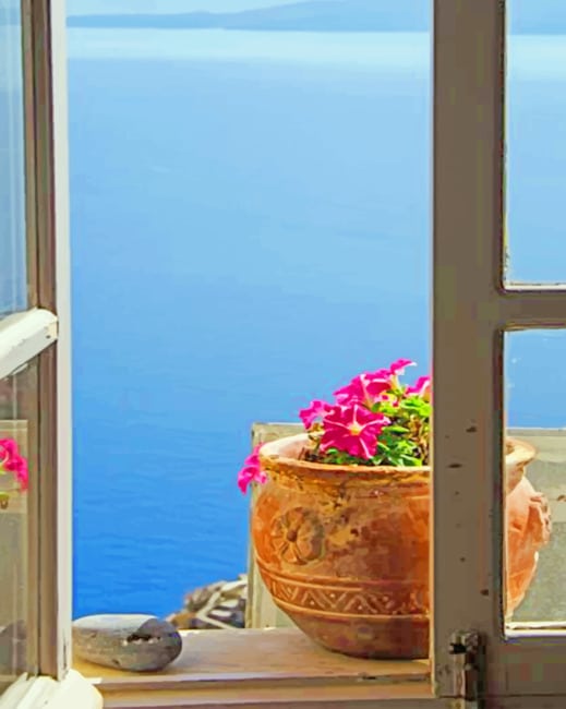 

Vase Of Pink Flowers In A Window – Paint By Numbers - 40*50CM, 501 Original