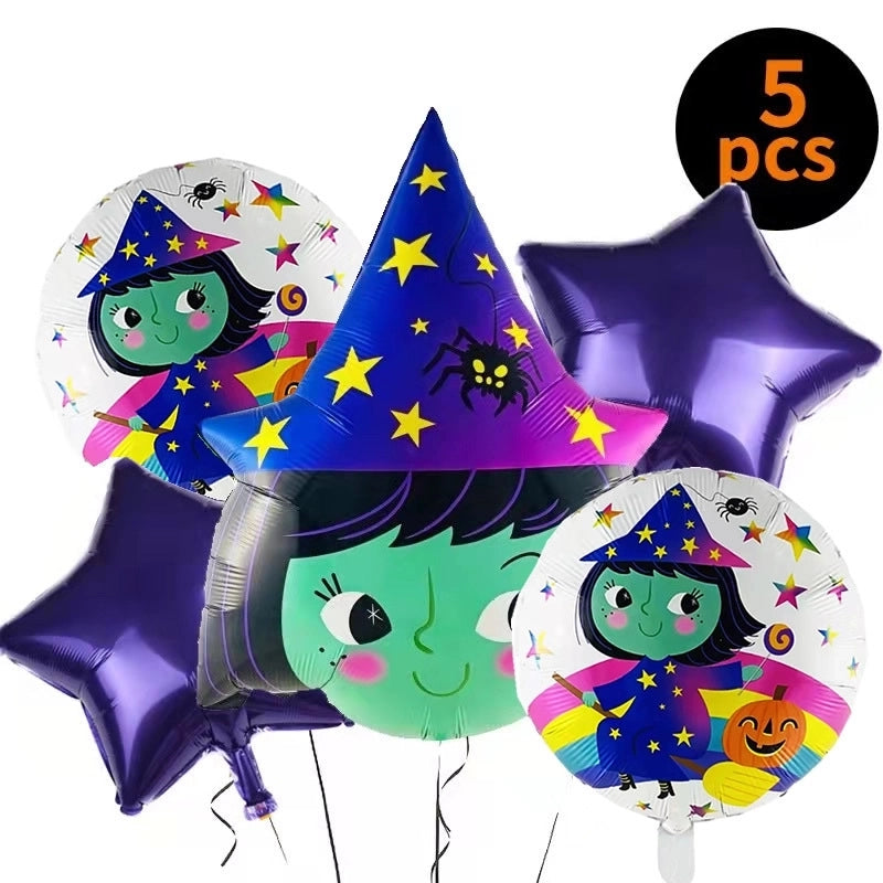 2 Pieces Halloween Geometric Aluminum Film Party Balloon
