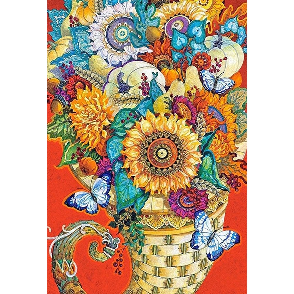 Sunflower Bouquet - Full Round - Diamond Painting