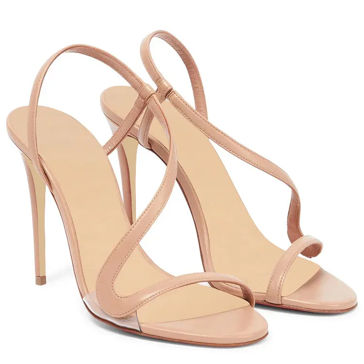 100mm Spotlight Wavy Straps Sandals  Stilettos-vocosishoes