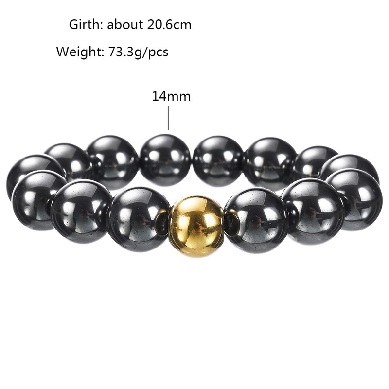 Hip-Hop Geometric Obsidian Beaded Men’s Bracelets