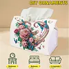 Roses roses, bo&icirc;te en papier &agrave; peinture en diamant en bricolage DIY pour adultes d&eacute;butants, support d&eacute;coratif en papier pour le salon, chambre, d&eacute;coration de la salle de bain