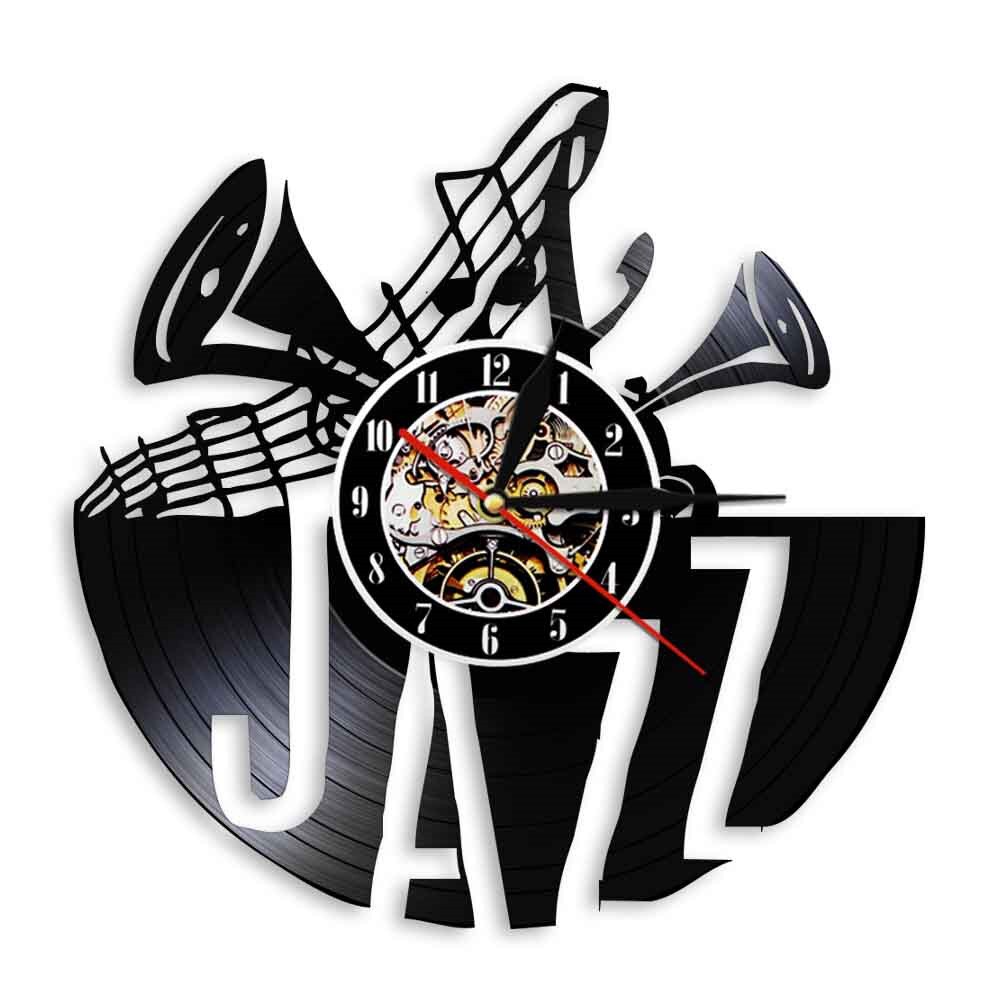 

Jazz Musical Instrument Wal - Vinyl Record Wall Clock - Without LED, 501 Original