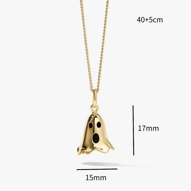 Copper Gold Plated Ghost Pendant Necklace