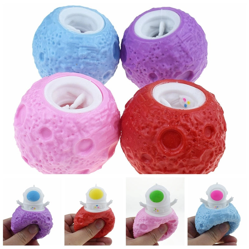 Novelty Tpr Plastic Squeeze Pumpkin Light Hairy Ball Halloween Toys