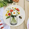 Glass Bottle Flowers-DIY Embroidery Kit with Pattern Cotton Threads Needles Hoop 28x28cm tapestrymarket