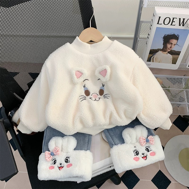 超人気 動物柄 裏起毛 パーカー+パンツ 2点セットアップ