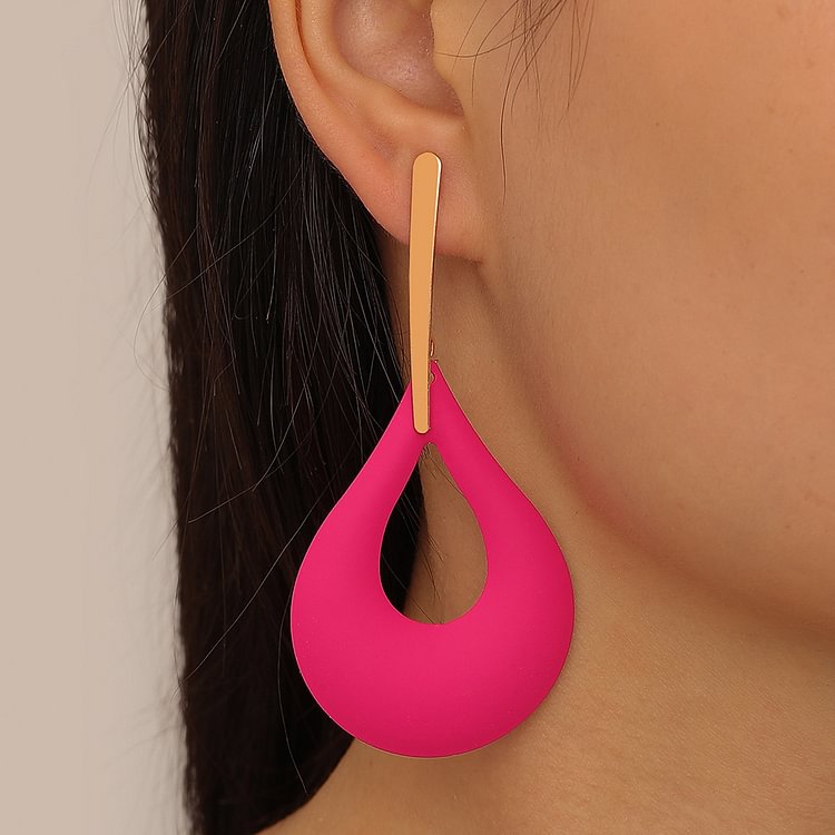 Personalized metal drop cutout earrings