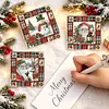 6pcs Plaid Vintage DIY Diamond Painting Cards Art 15x15cm for Adults