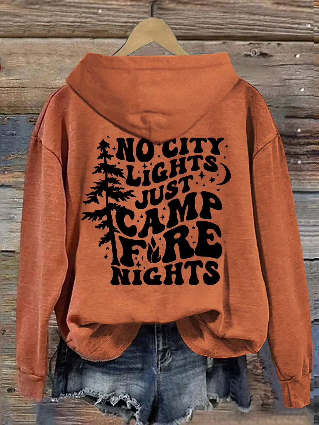 No City Lights Just Camp Fire Nights Hoodie