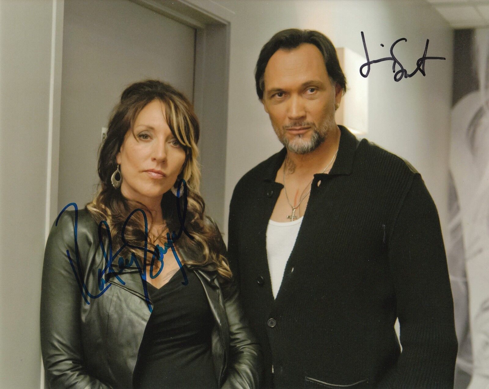 Katey Sagal and Jimmy Smits 'Sons of Anarchy' Autographed 8x10 Photo Poster painting with CoA