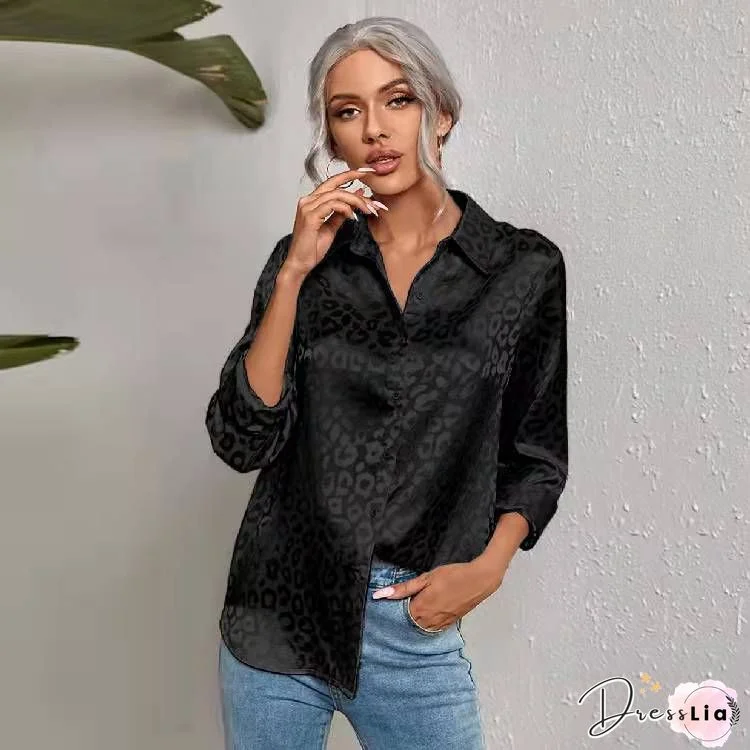Vintage&nbsp;Printed Color Long Sleeve Shirt