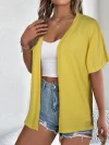 Vibrant Solid Color Open Front Cardigan - Soft, Versatile, Short Sleeve, Perfect for Spring & Summer - Women's Essential Clothing for Everyday Wear