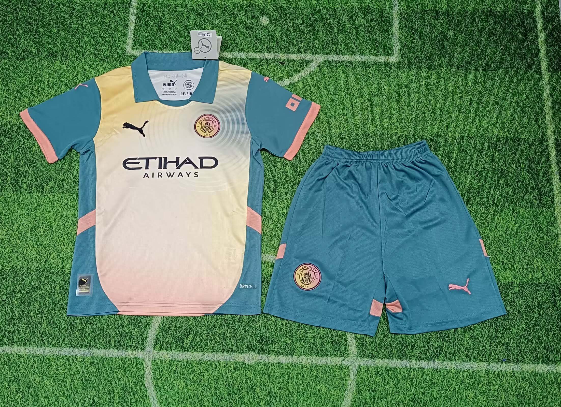 2024-2025 Kids Manchester City Fourth Football Shirt 1:1 Thai Quality