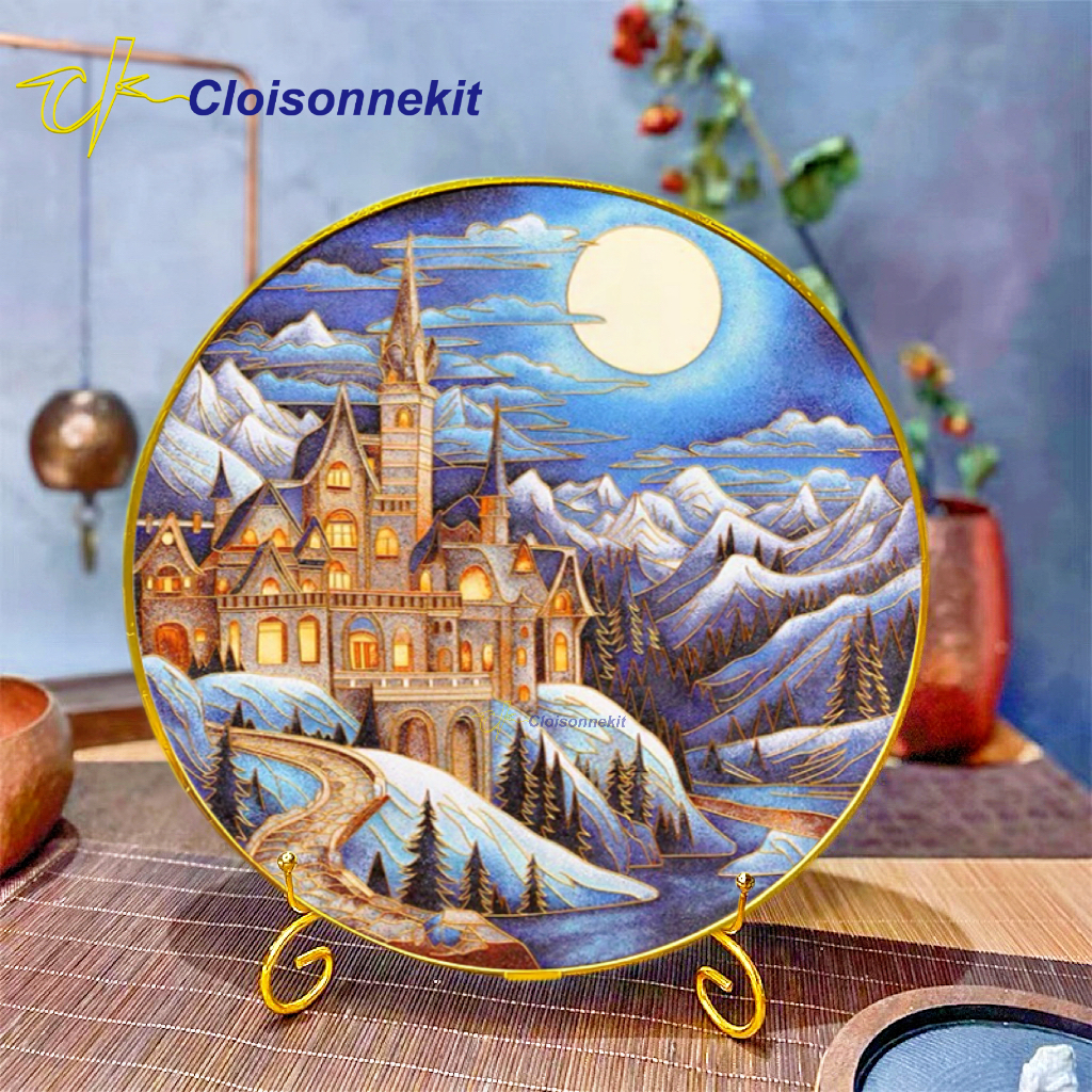 Castle in the Moonlight -Cloisonne Painting Art Kits - Cloisonnekit