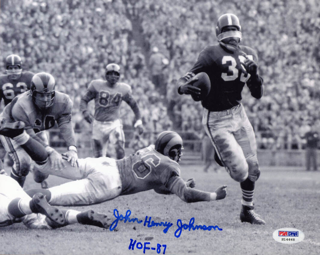 John Henry Johnson SIGNED 8x10 Photo Poster painting HOF San Francisco 49ers PSA/DNA AUTOGRAPHED