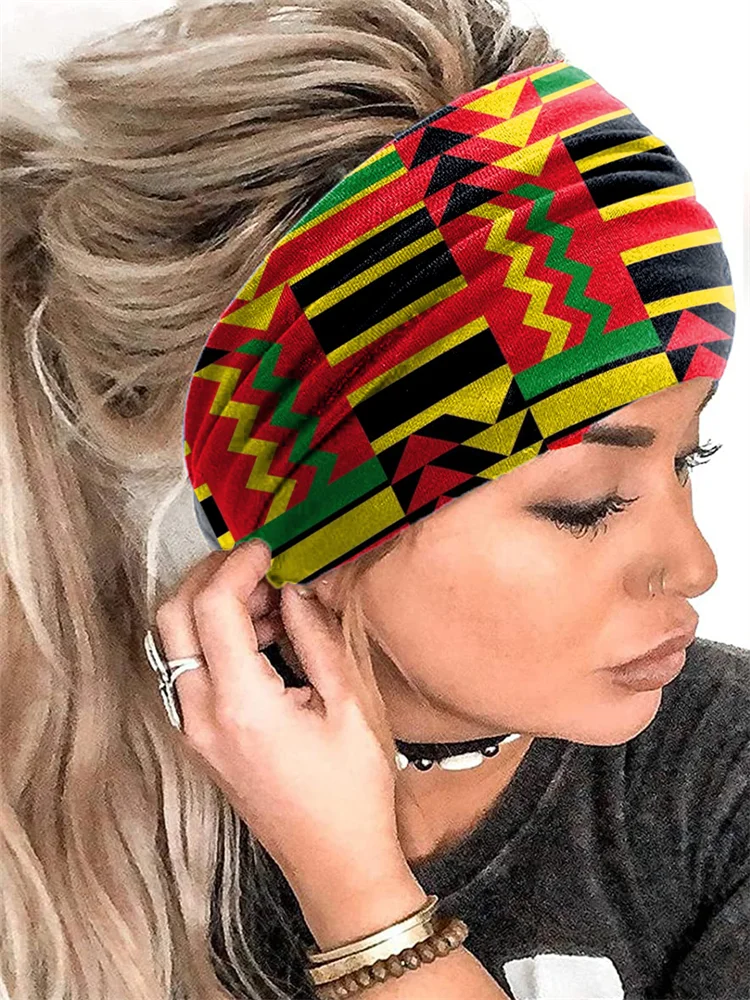 Black Pride Ethnic Geometric Print Headband