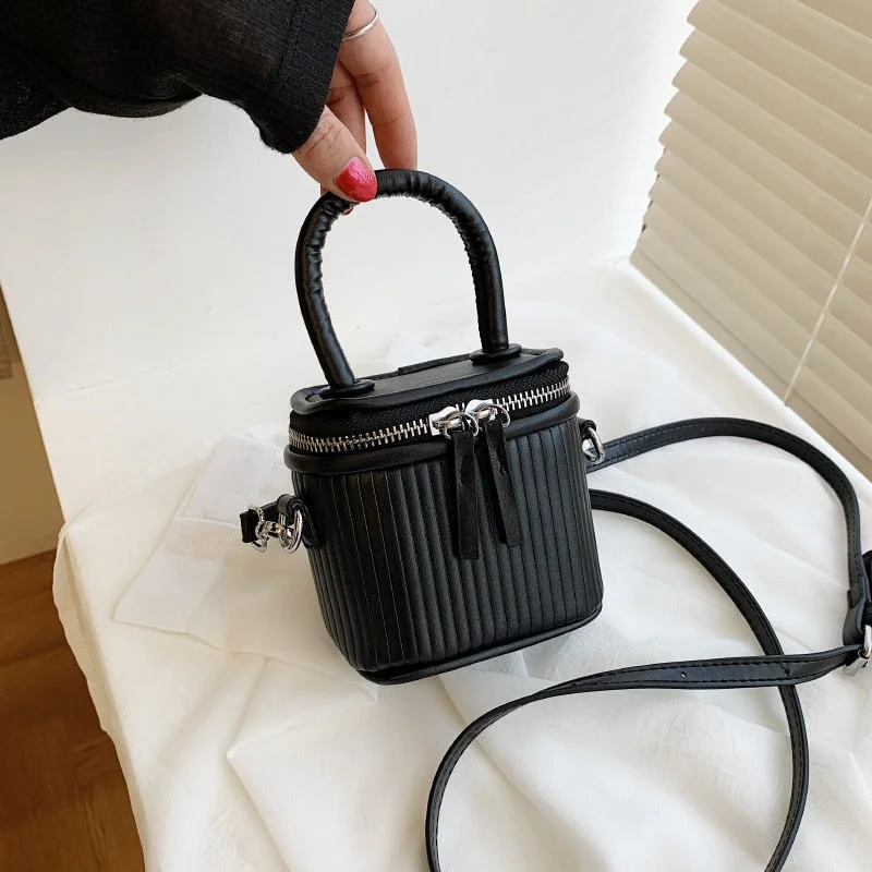 Luxury Mini Box PU Leather Sling Crossbody Bag with Short Handle for Woman 2022 Cute Phone Shoulder Handbag Kawaii Totes