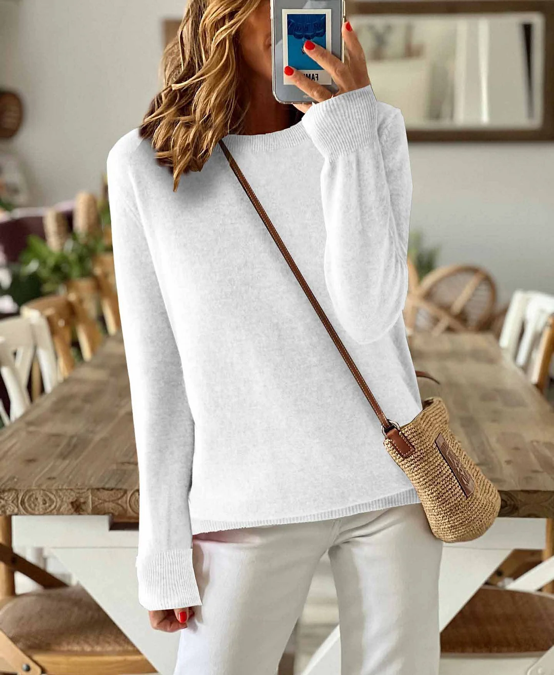 Athvotar Athvotar Sheintemu Autumn And Winter Long Sleeve Simple Solid Color Sweater New