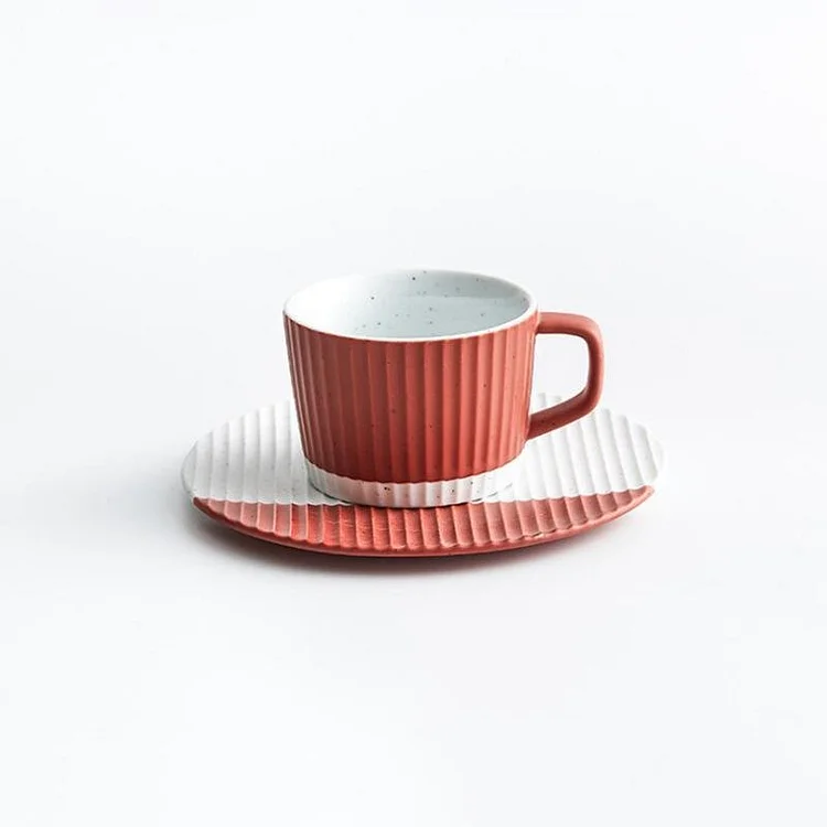Ceramic Coffee Mug Cup and Saucer - Appledas