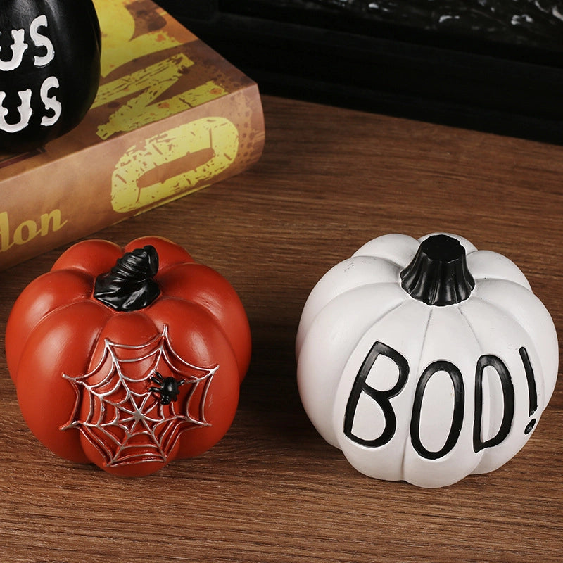 Halloween Pumpkin Letter Resin Party Ornaments Decorative Props3