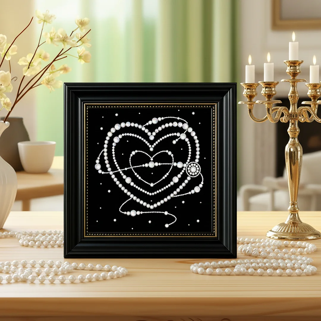 Love - DIY Pearl Diamond Art Kit With Frame 27*27cm