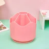 Functional 6 Grids Pens Stationery Spinning Organizer Large Capacity Student Table Storage Rotating Pencils Container