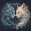 Tai Chi Yin Yang Cat - 14CT Stamped Cross Stitch - 40*40cm