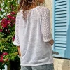Gioiacombo&trade; T-shirt con scollo rotondo in pizzo