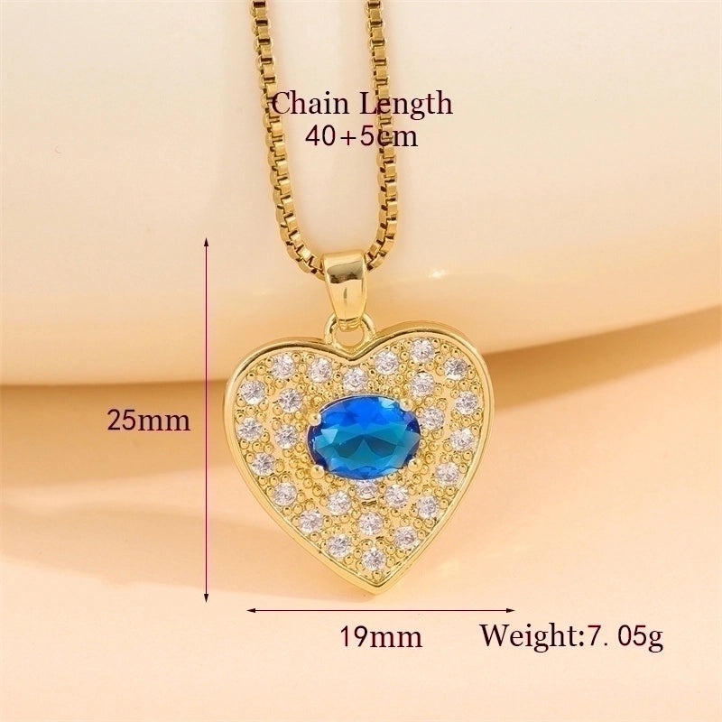 Stainless Steel Titanium Steel 18K Gold Plated Elegant Minimalist Streetwear Plating Inlay Heart Shape Flower Butterfly Zircon Pendant Necklace