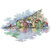 (Stamped/Counted) Colorful Village-14CT Cross Stitch 37*27cm/14.57*10.63in