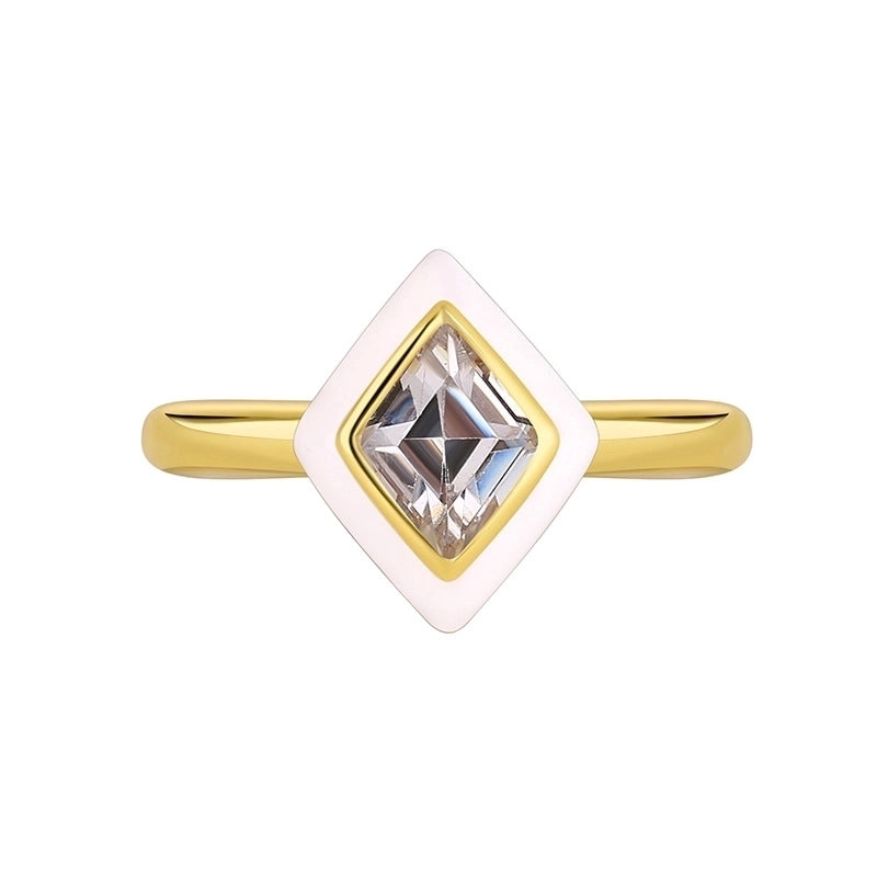 Minimalist Solid Color Copper Inlay Zircon Rings