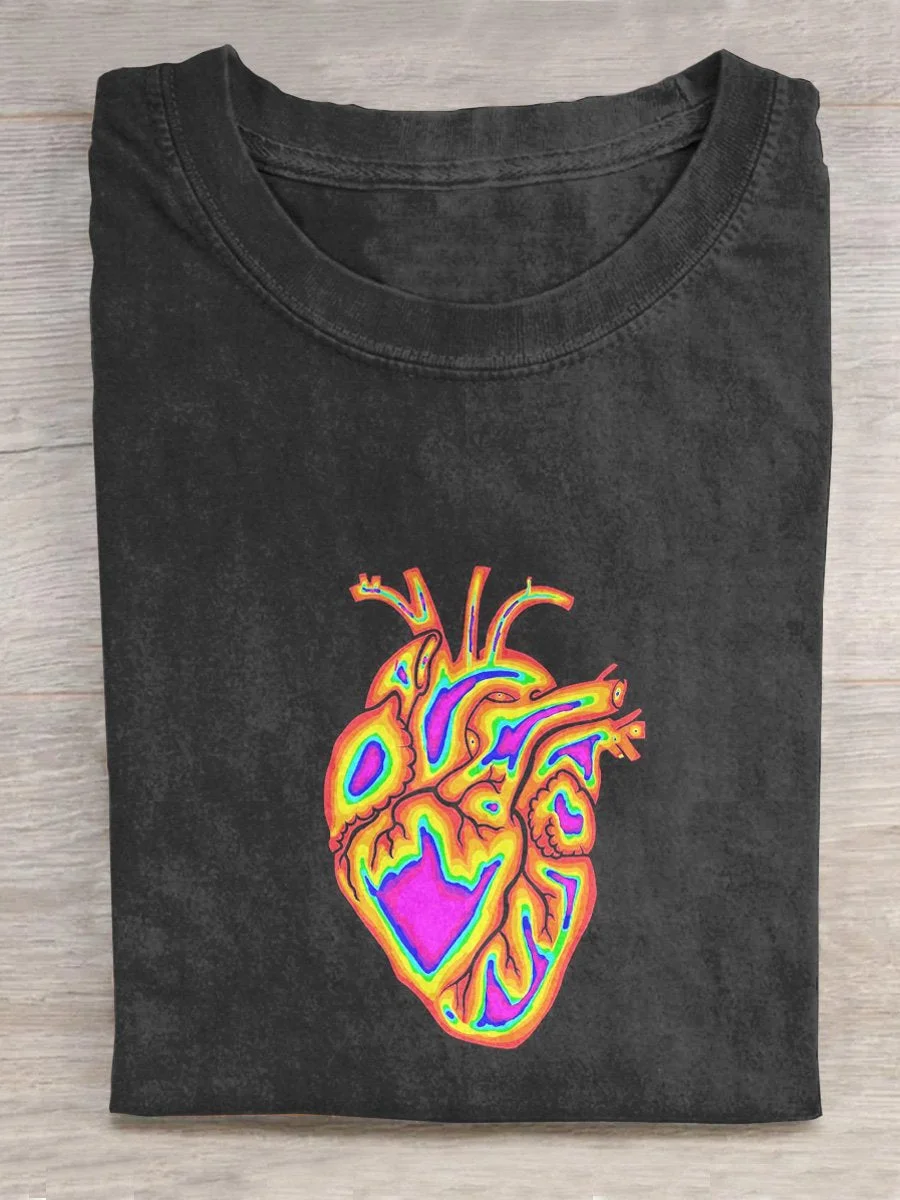 Eagerlys Heat Of The Heart Thermography Inspired Art Printed T-shirt Eagerlys