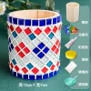 Glass Mosaic Art DIY Kit With Wood Pen Holder Square Crystal Mosaic Supplies Art Kit 