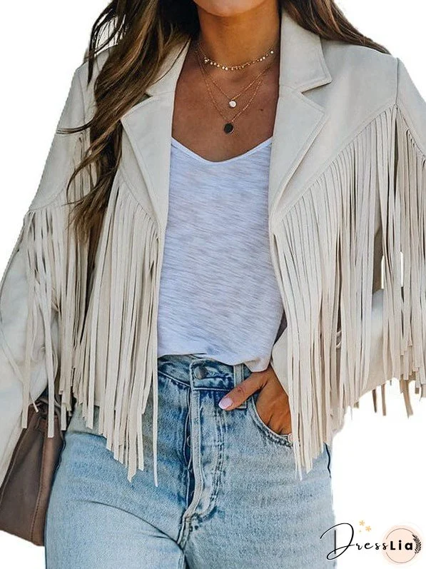 Women's Open Front Fringe Jacket