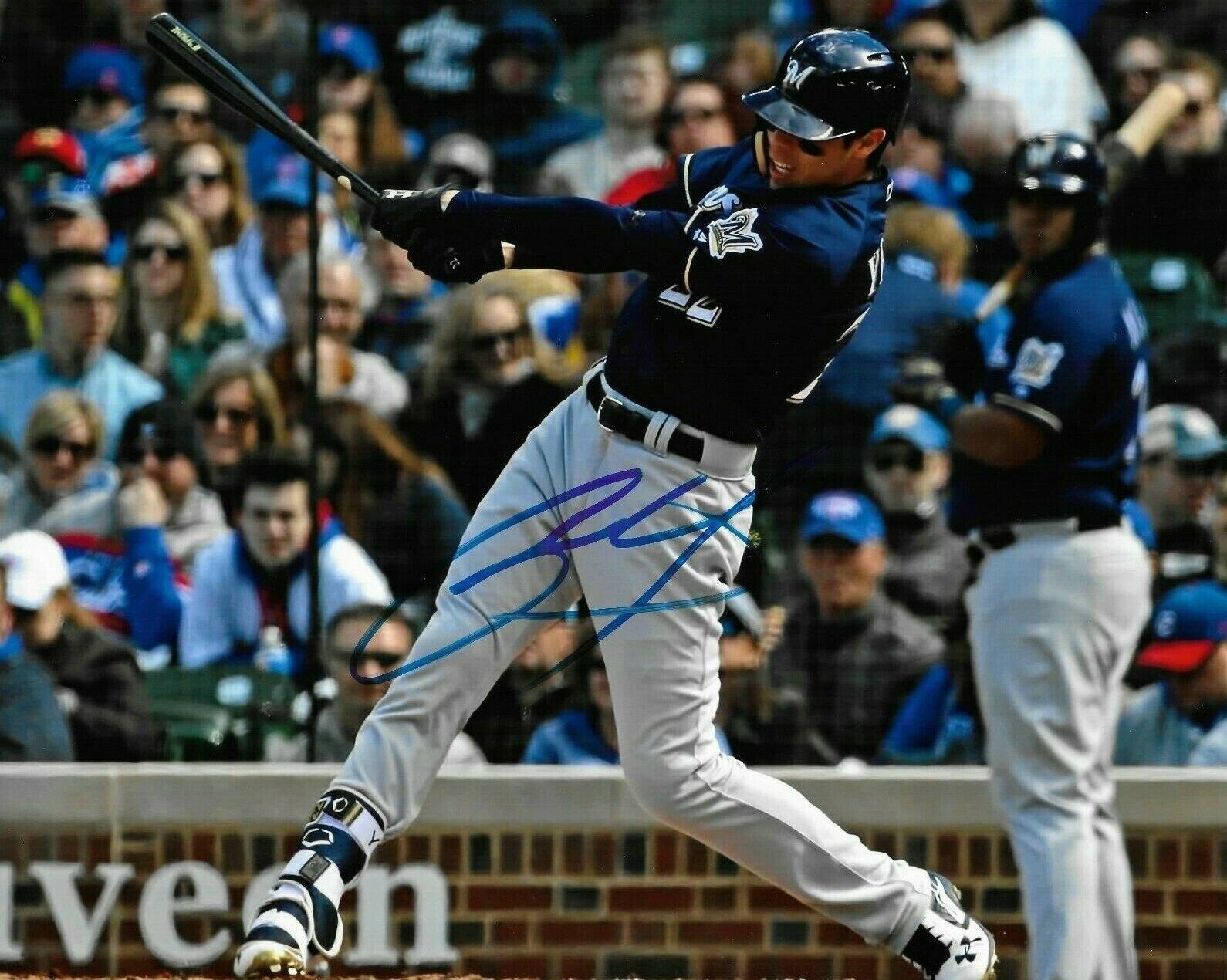 Christian Yelich Autographed Signed 8x10 Photo Poster painting ( Brewers ) REPRINT